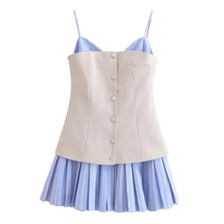 Chic Patchwork Sling Tube Top Slim Mini Elegant Dress