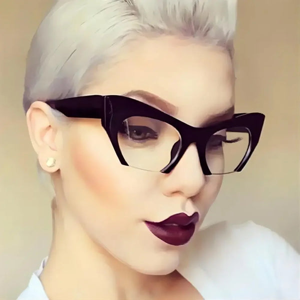 Vintage Half Frame Cat Eye Eyeglasses