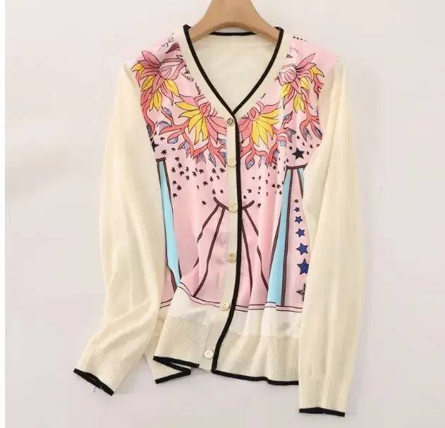 Vintage Cardigans Spring Autumn Thin Knitted Tops