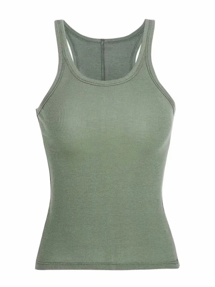 Basic Ribbed Knitted Tank Top