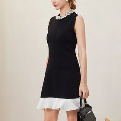 Round Neck Sleeveless Ruffles Mini Dress