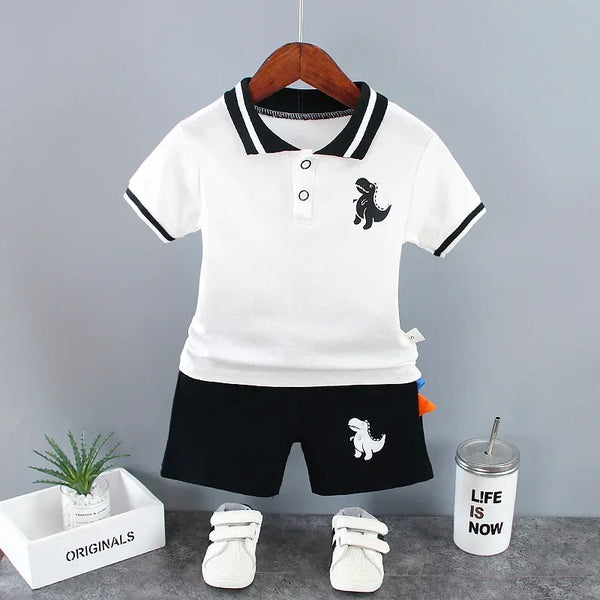 Summer Short Sleeve T Shirt and Shorts 2Pcs/Suit