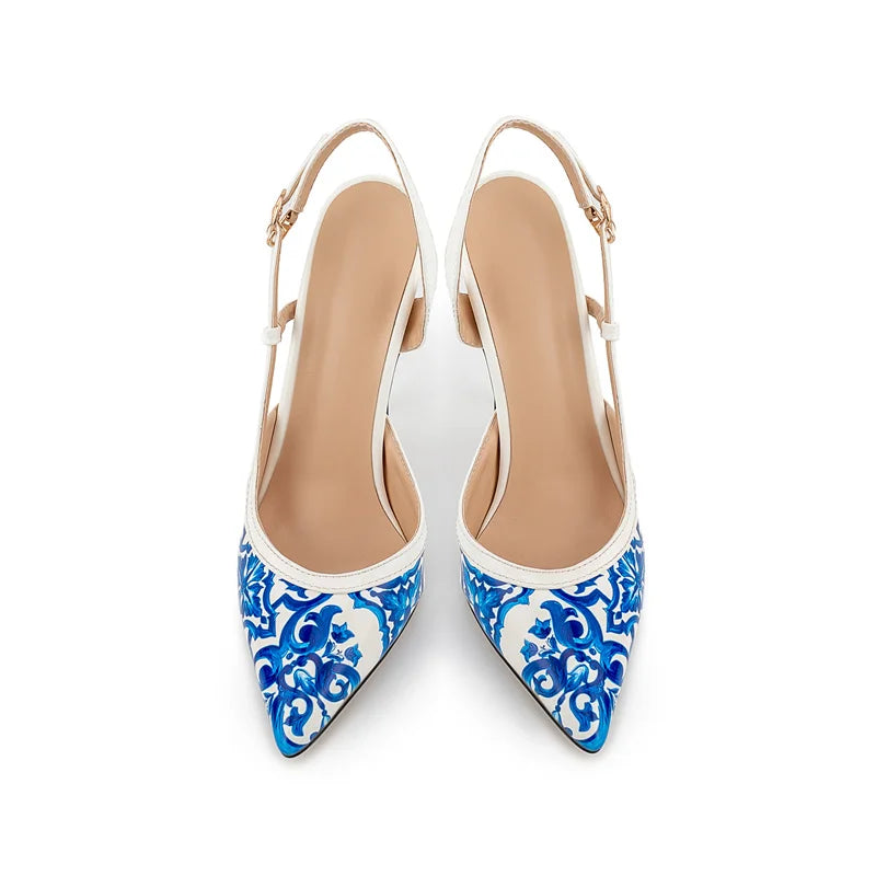 Pointed Toe Back Strap Sandals High Thin Heel