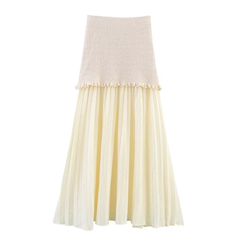 Elegant Ruffle Sleeve O Neck Wave Cut Chic