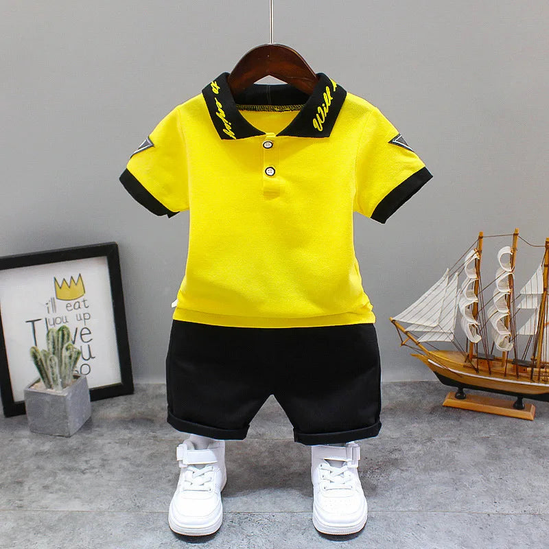 Summer Short Sleeve T Shirt and Shorts 2Pcs/Suit
