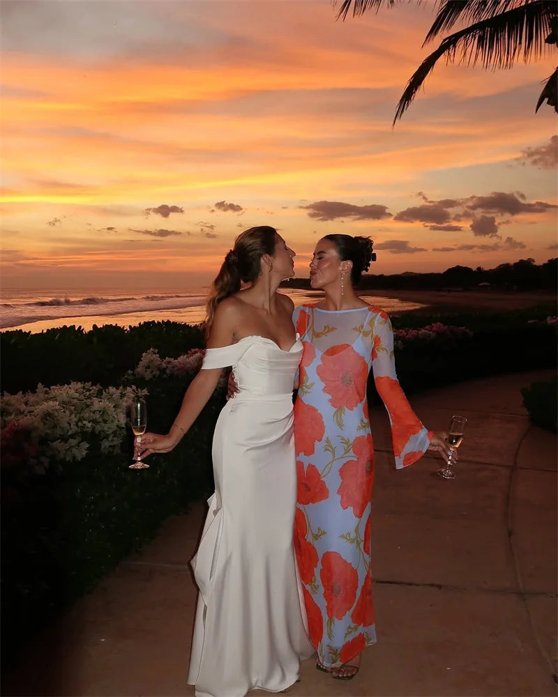 Elegant O Neck Fashion Long Sleeve Slim Patchwork Long Dress
