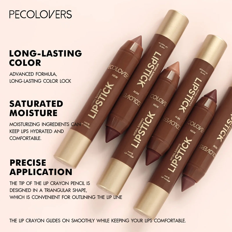 Velvet Contouring Lip Liner Crayon, Matte Tapered Gradient Lipstick Pen