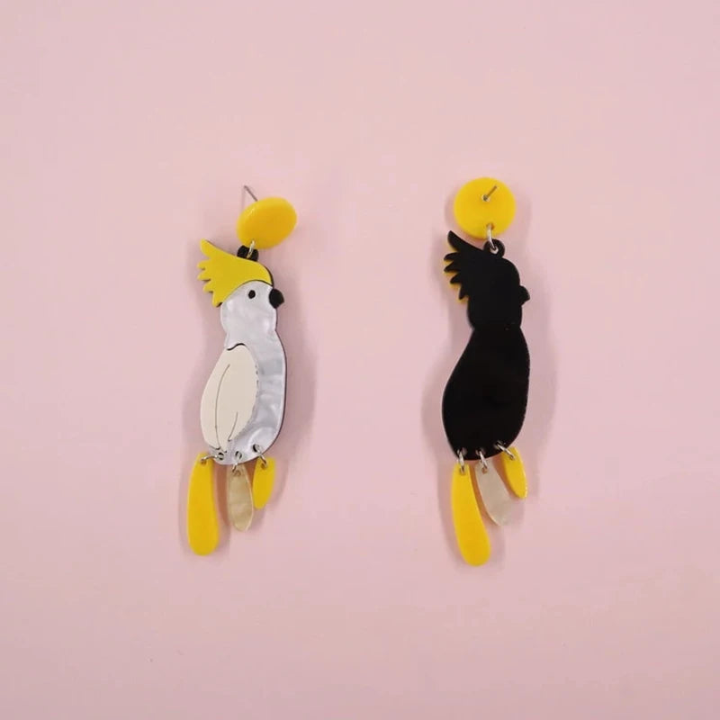 Cute Parrot Acrylic Birds Drop Dangle Earrings
