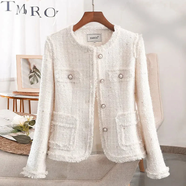Early Spring Whiteweed Style Cropped Suit Jacket