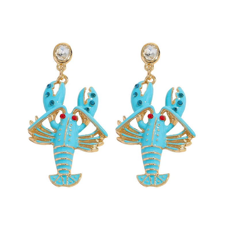 Enamel Crab Drop Earrings