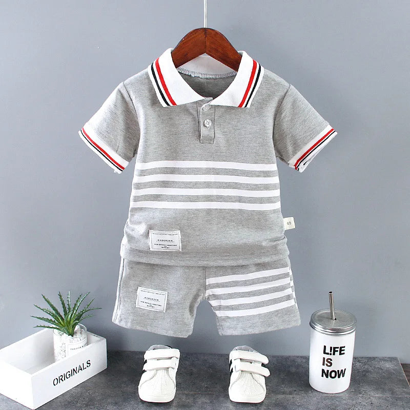 Summer Short Sleeve T Shirt and Shorts 2Pcs/Suit
