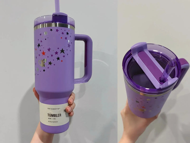 Pink Stainless Steel Tumblers with handle