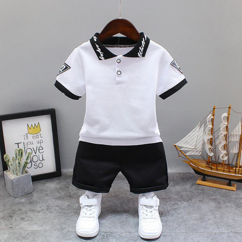 Summer Short Sleeve T Shirt and Shorts 2Pcs/Suit