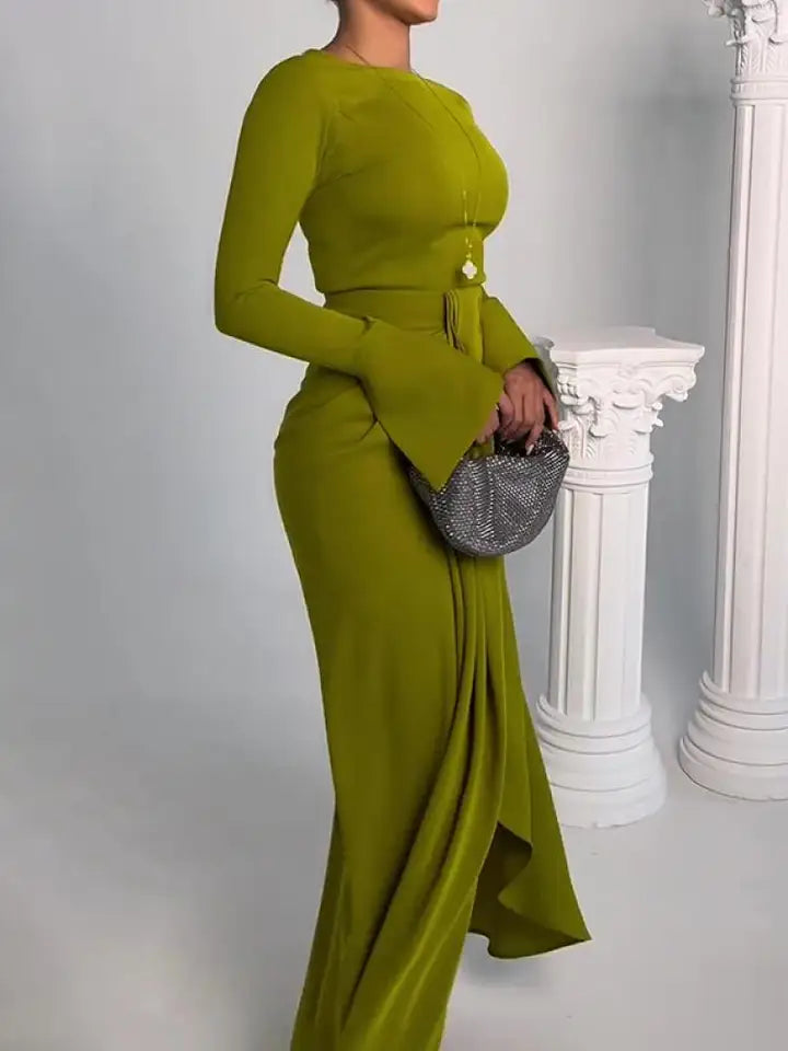 Elegant Evening Party Long Sleeves Gown