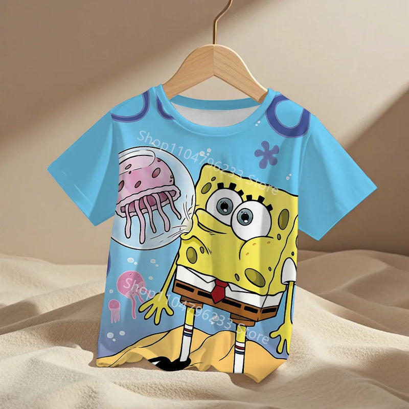 Cute cartoon SpongeBob Male T-Shirt Top