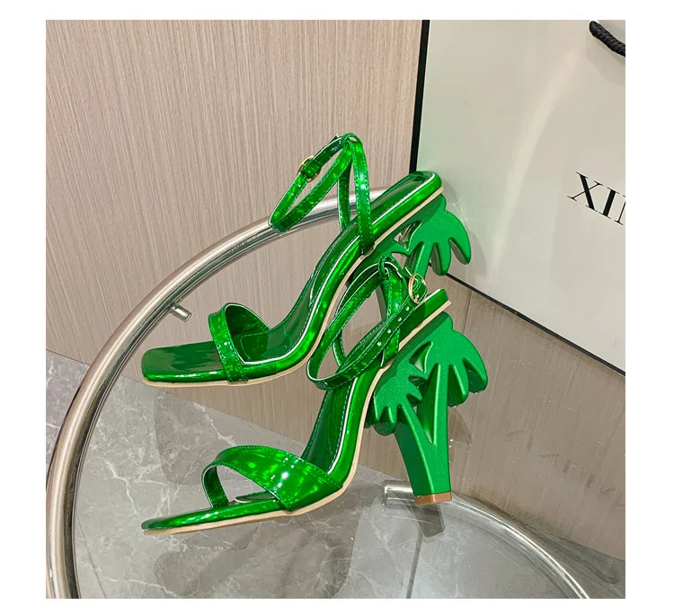 Ankle Cross Strap Open Toe Stripper Heels Shoes