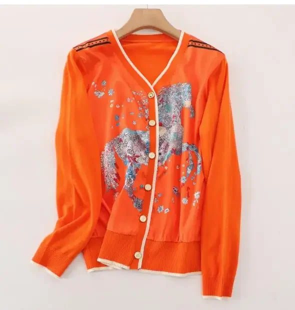 Vintage Cardigans Spring Autumn Thin Knitted Tops