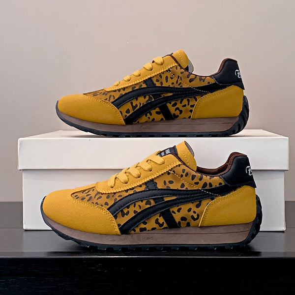Sneakers Leather Platform Anti-Slip Running