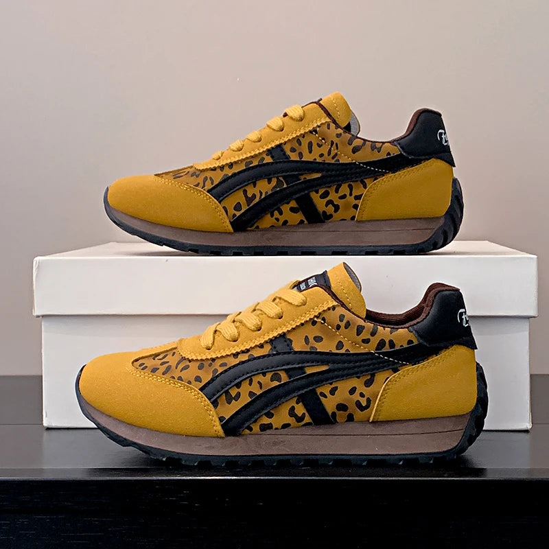 Sneakers Leather Platform Anti-Slip Running