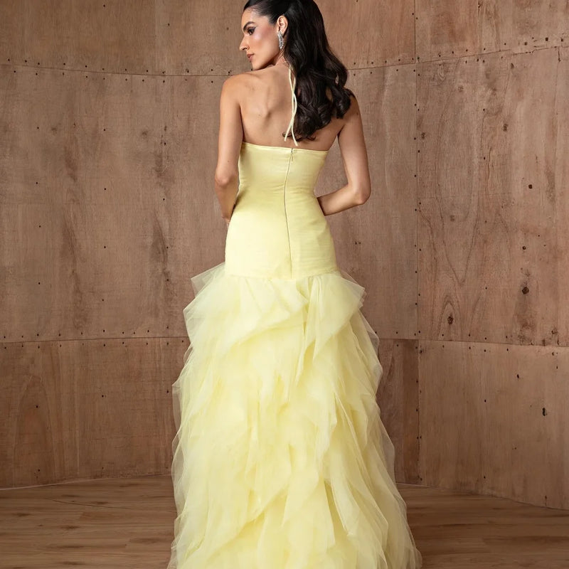 CAMINA Elegant Halter Neck A-line Dress