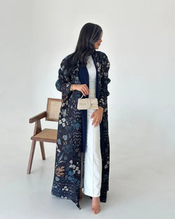 Retro Printed Long Sleeved Abaya