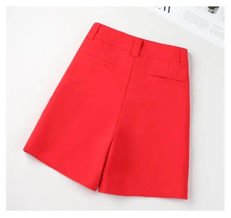 Summer Thin Four-point Slim High Waist A-line Casual Wide-leg Short