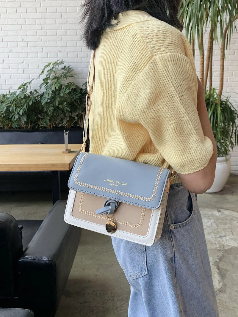 Crossbody Square Bag with Wide Shoulder Strap