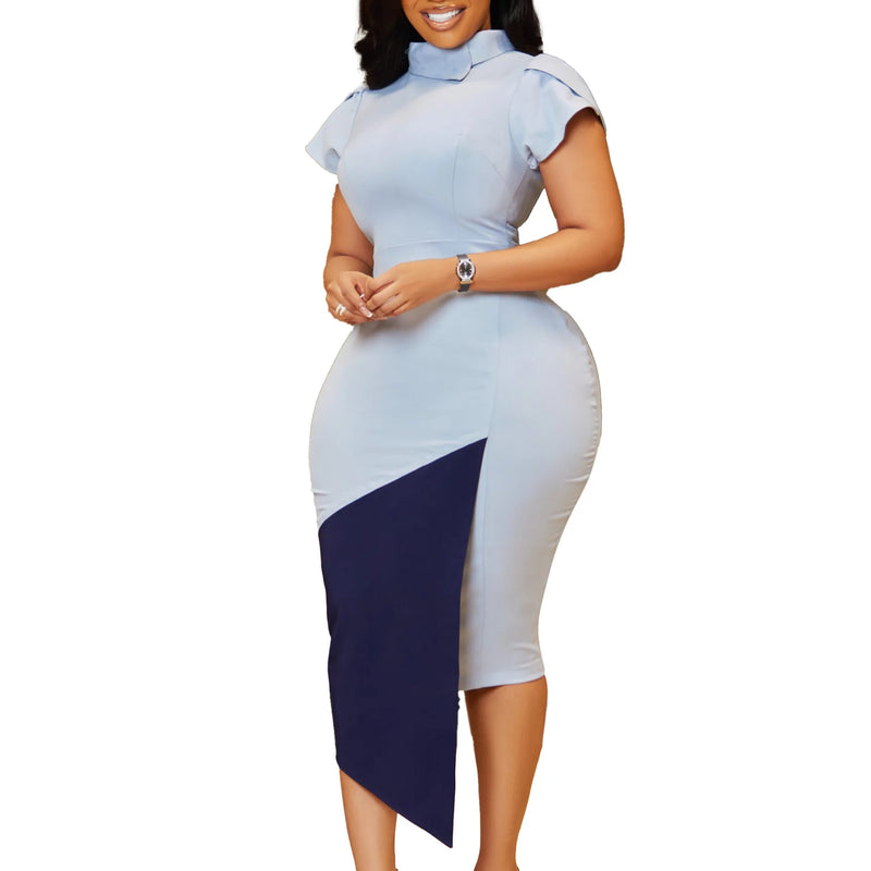 Short Sleeve Polyester Bodycon Dress