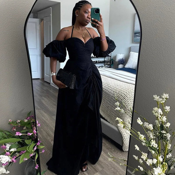 V Neck Halter Elegant Wedding Guest Dress