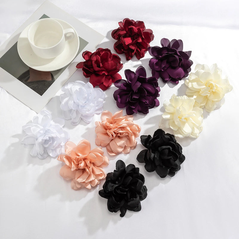 CAMINA Hyperbole White Red Large Flower Earrings
