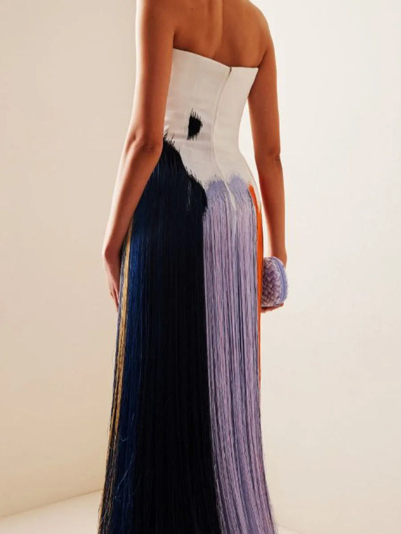 Chic Hollow Out Sleeveless Strapless Tube Dress