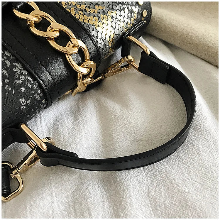 Rivet Snake Pattern Bag
