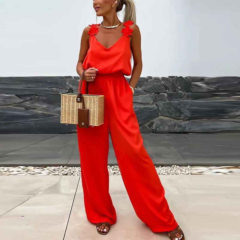 Casual Summer Loose Long Jumpsuit