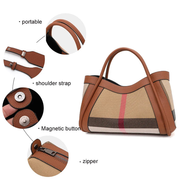 New retro checkered women's handbag