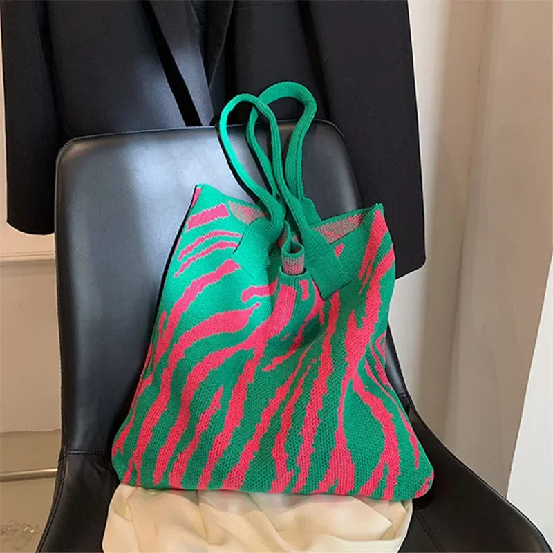 Zebra Pattern Crochet Bag