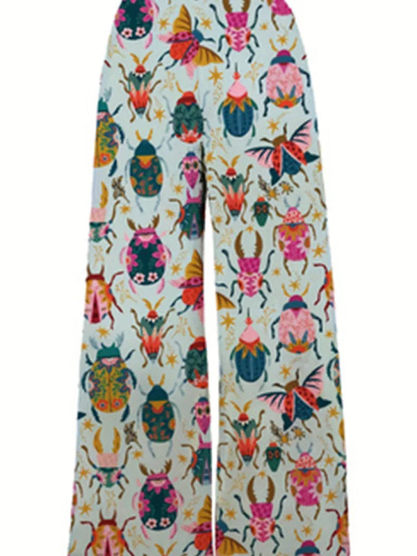 Straight Leg Pants Casual Elastic Waist Loose