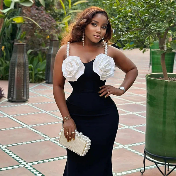 Elegant Sleeveless Black Long Dress