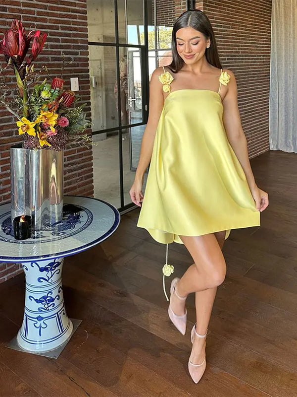 Elegant Loose Sleeveless Backless Mini Dress