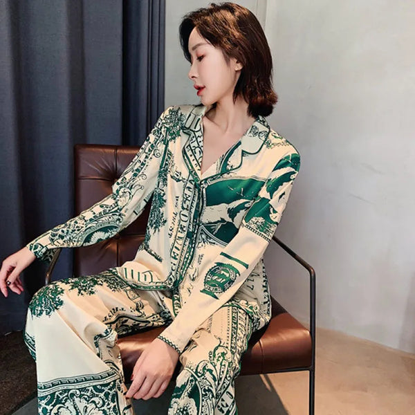 Cardigan Lapel Home Wear Two-Piece E
