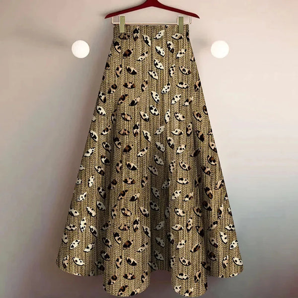 Elastic Waist Mid-Long Skirt