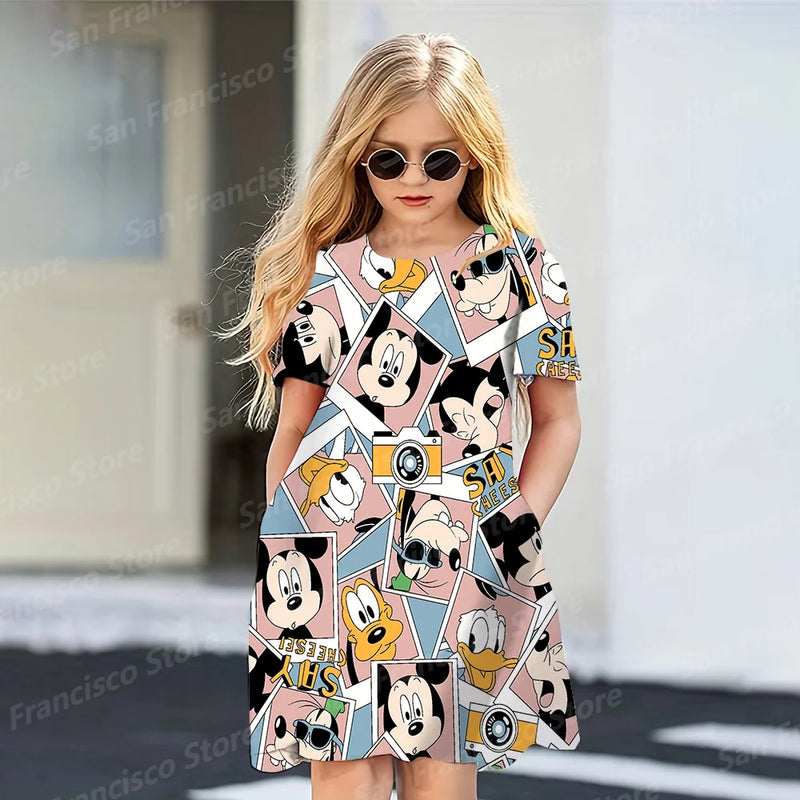 Disney Series Cartoon Pattern Girl Dress