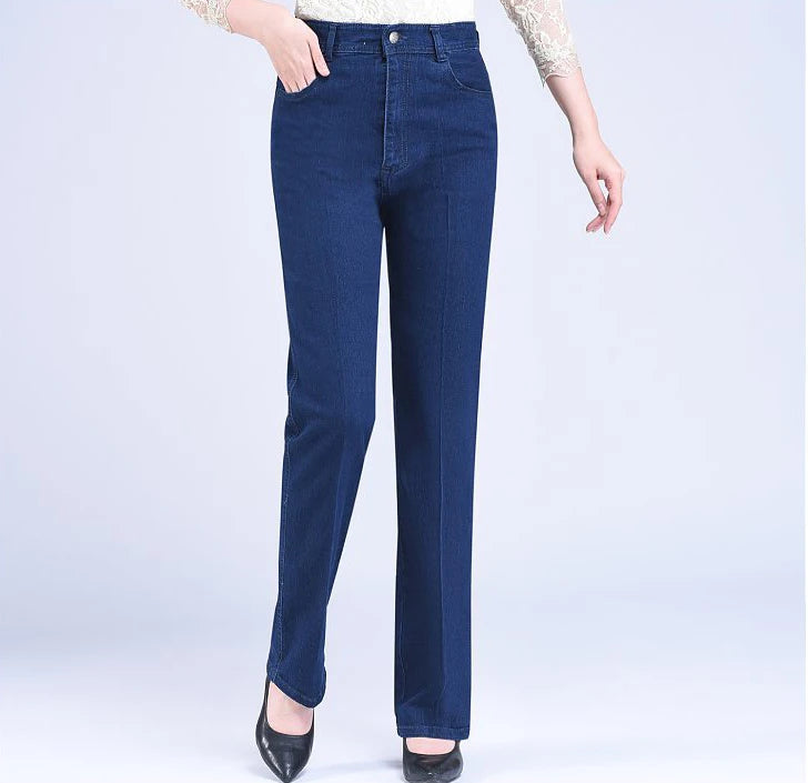 Straight Casual High Waist Classic Denim Pants