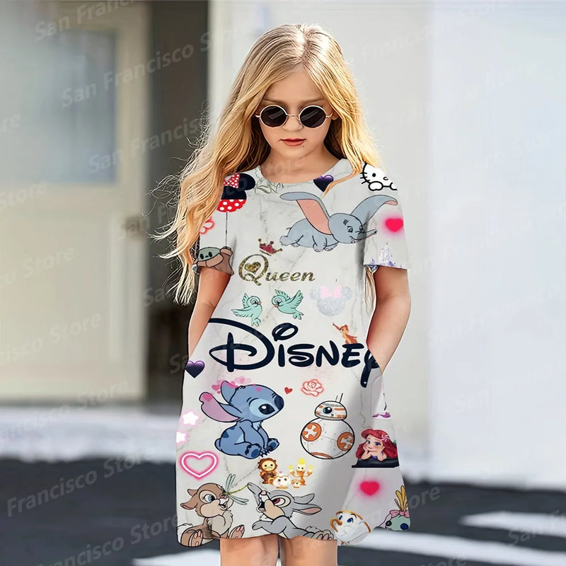 Disney Series Cartoon Pattern Girl Dress