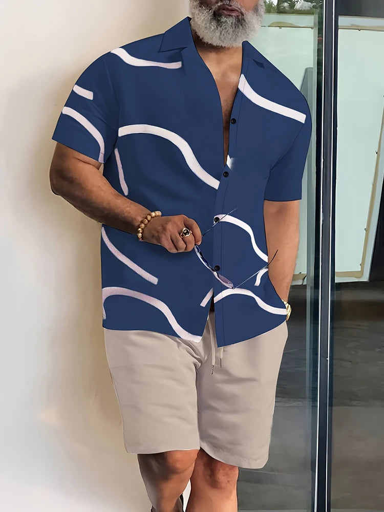 Everyday Short-sleeved Shirt And Sports Shorts Set