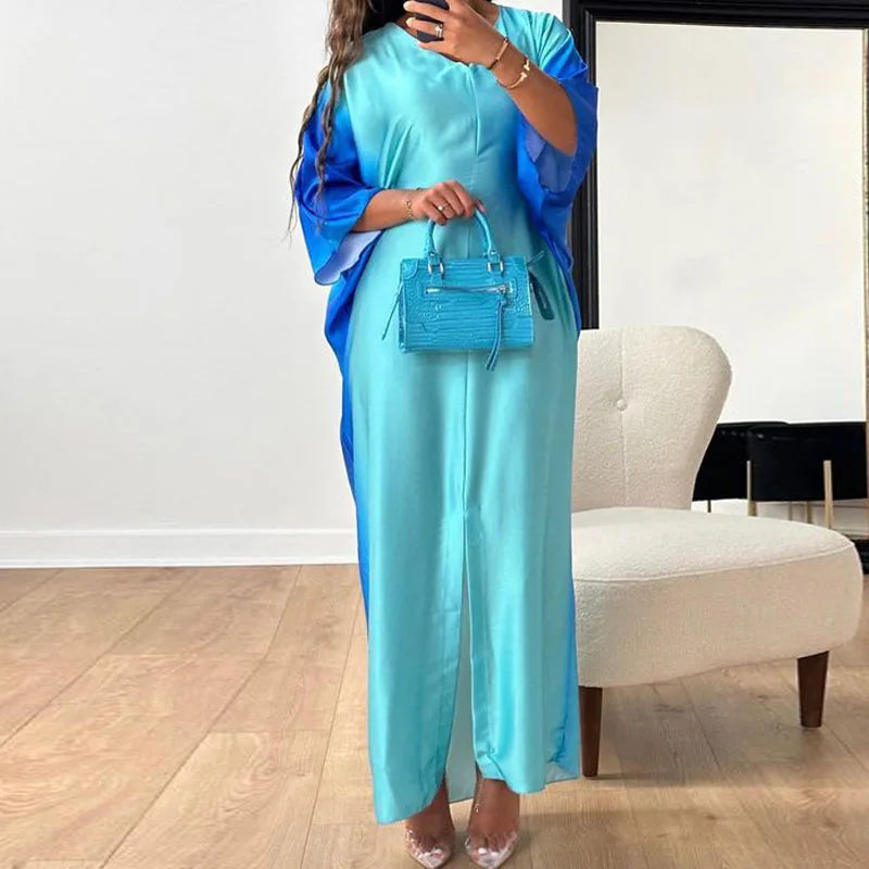 Elegant V-neck Patchwork Boho Long Dress