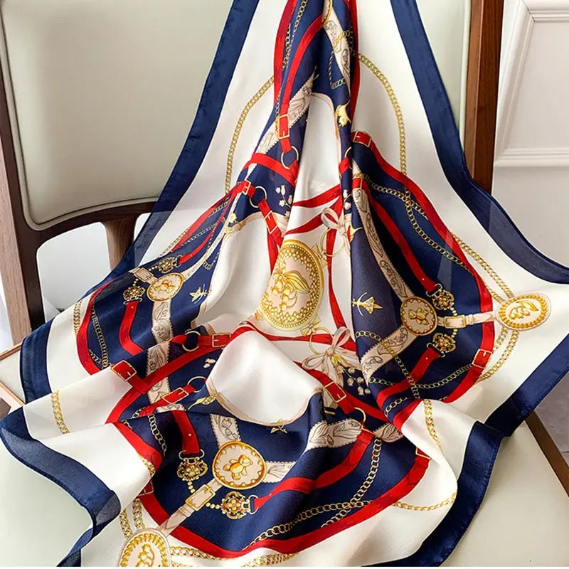Satin Bandana Print Scarves