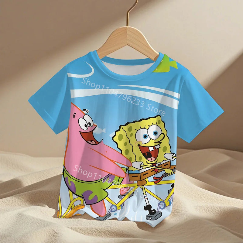 Cute cartoon SpongeBob Male T-Shirt Top