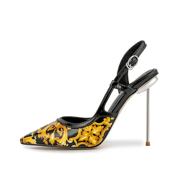 Pointed Toe Back Strap Sandals High Thin Heel