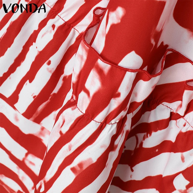 Printed Bohemian Ruffled Sundress