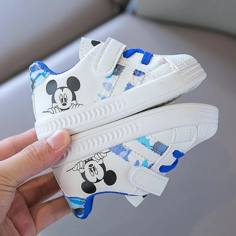 Disney White Casual Sneaker Mickey Mouse Kids Sports Shoes Toddler
